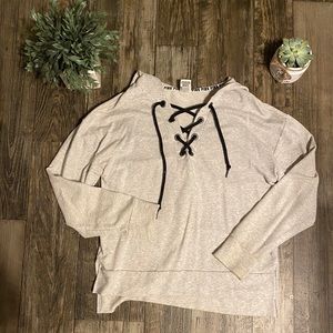 Lace up PINK sweatshirt